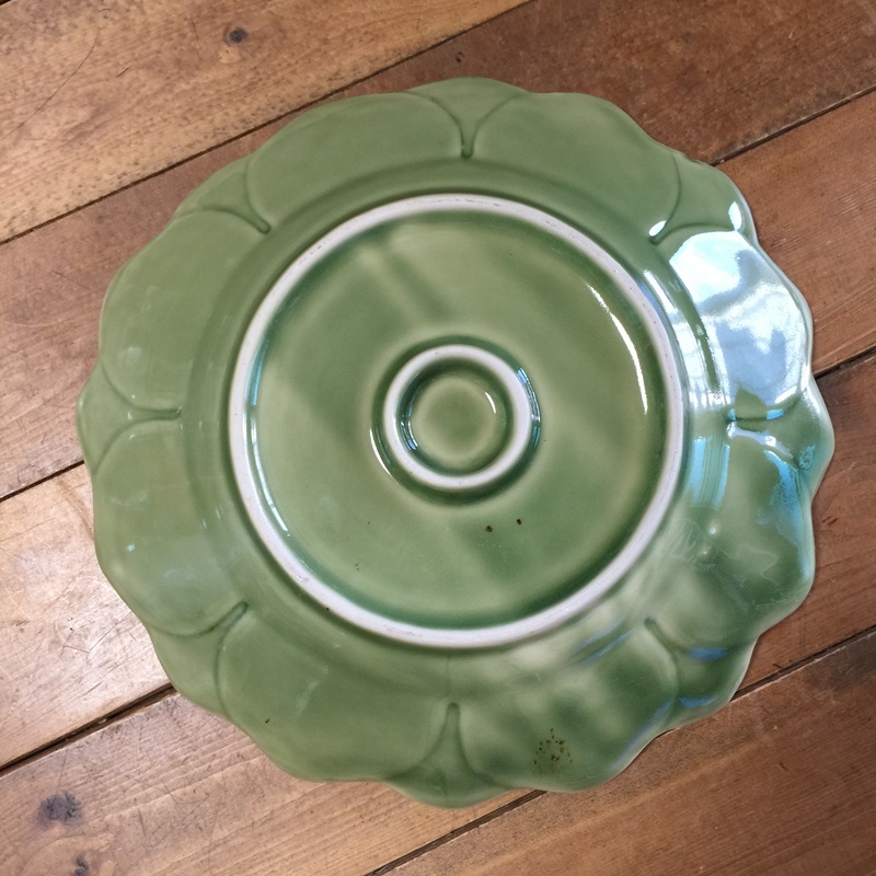 画像4: 【OUTLET】セラドン　蓮の花皿　27cm