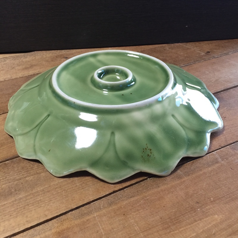 画像5: 【OUTLET】セラドン　蓮の花皿　27cm