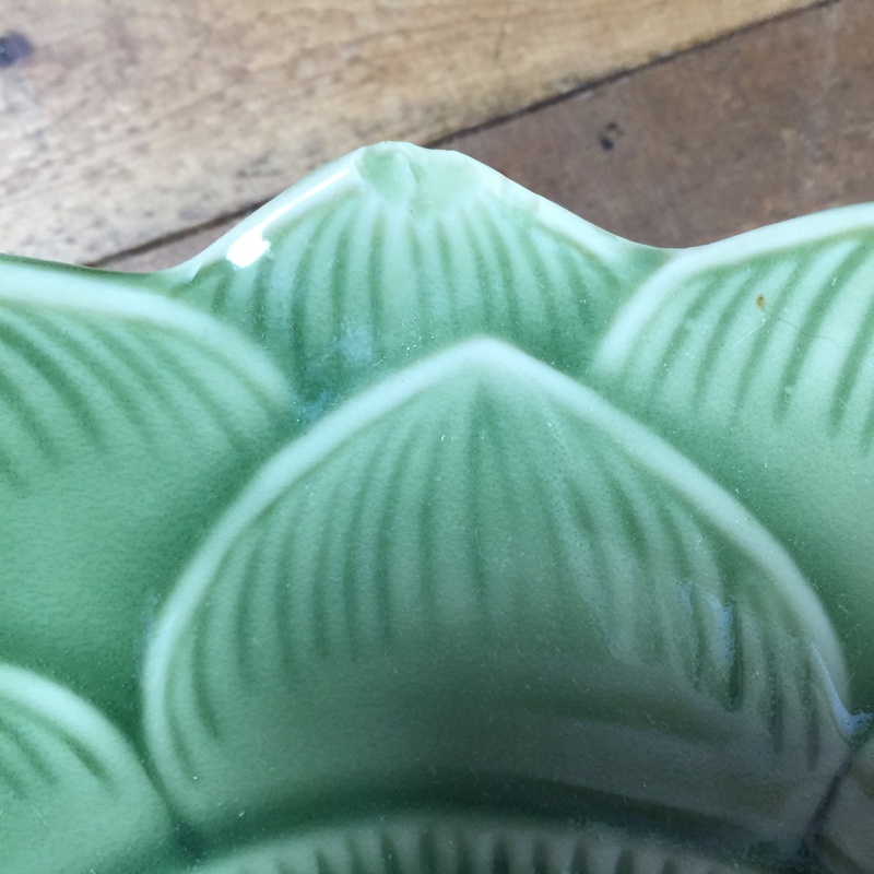 画像2: 【OUTLET】セラドン　蓮の花皿　27cm