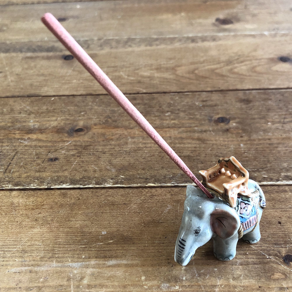 画像: タイ雑貨　香炉  荷台付象　