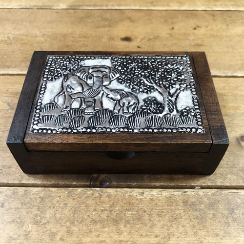 画像1: タイ製　飾り木箱  大Ｂ 