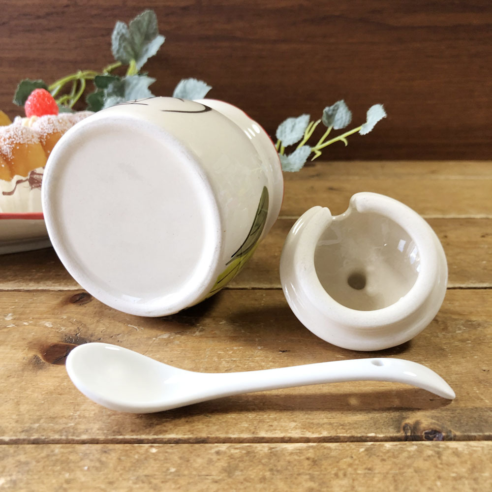 画像: にわとり柄  調味料入れ(リーフ柄) 小型