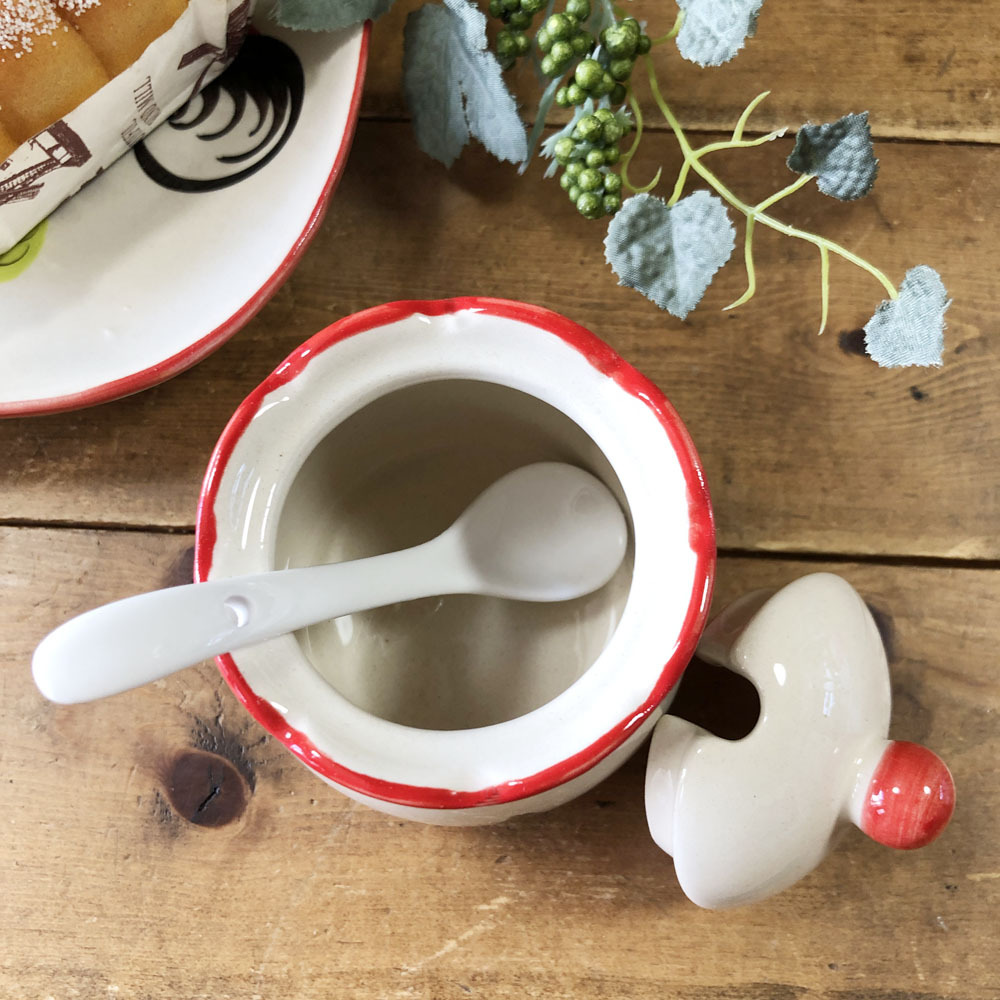 画像5: にわとり柄  調味料入れ(リーフ柄) 小型