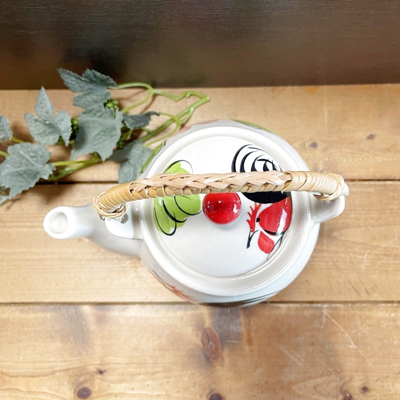 画像5: にわとり柄 ポット C（ピンク花）