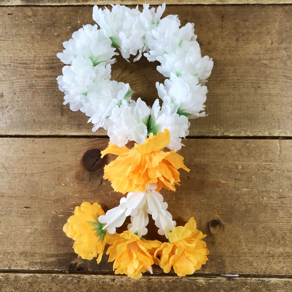 画像1: マーライ輪 白＆オレンジ（直径8cm）5色展開