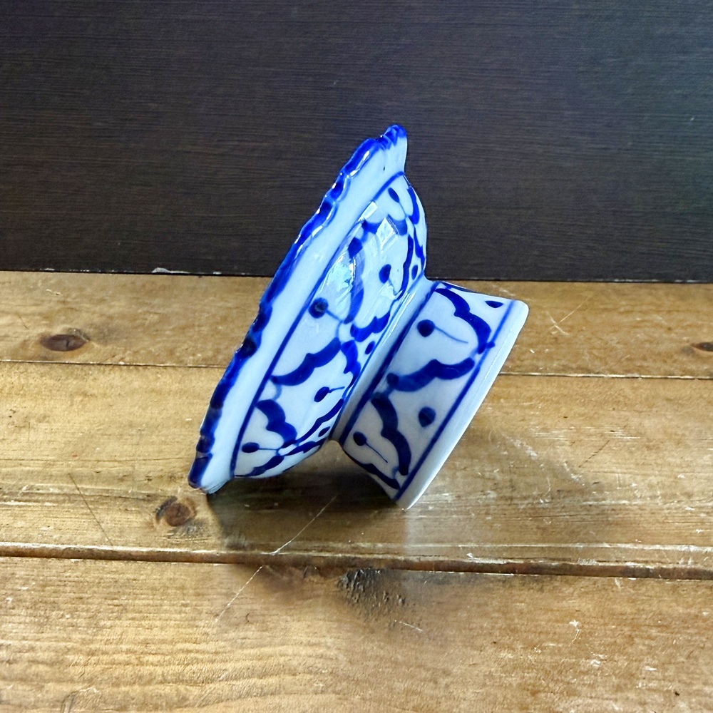 画像4:  青白陶器  小皿 高式皿 8cm 