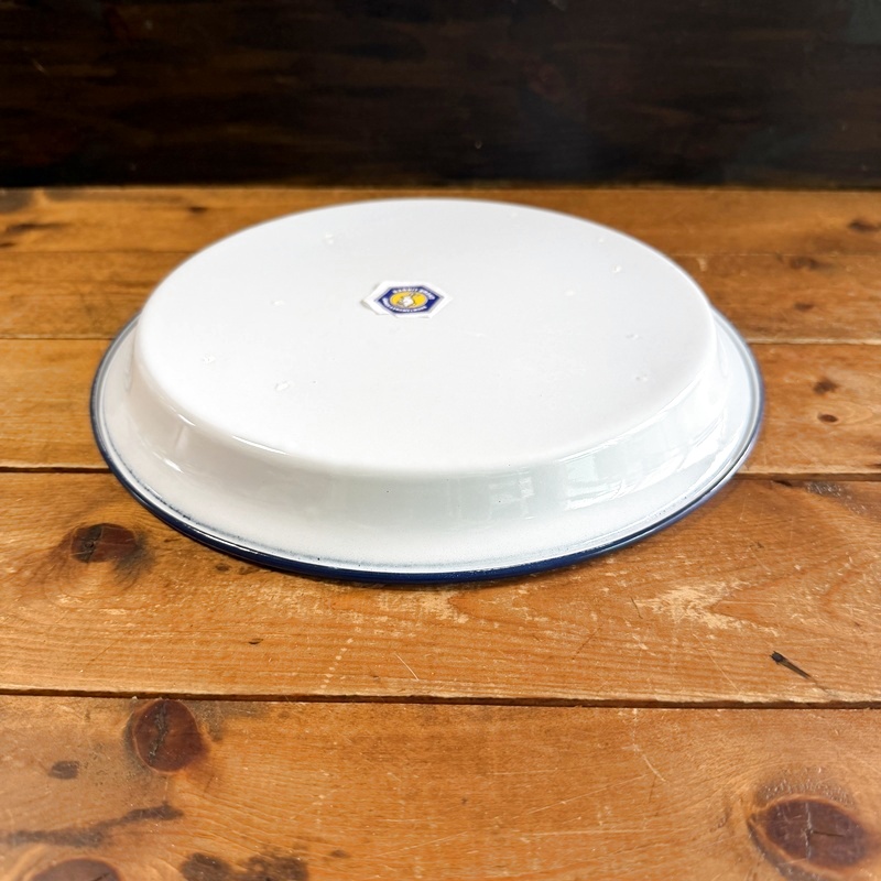 画像5: ホーロー平皿　青ふち25cm　A