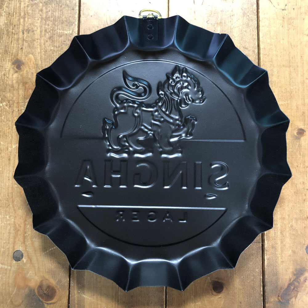 画像5: 【SINGHAビール（辛子色）】【ブリキ看板24cm】【ボトルキャップ型】アンティーク　レトロ